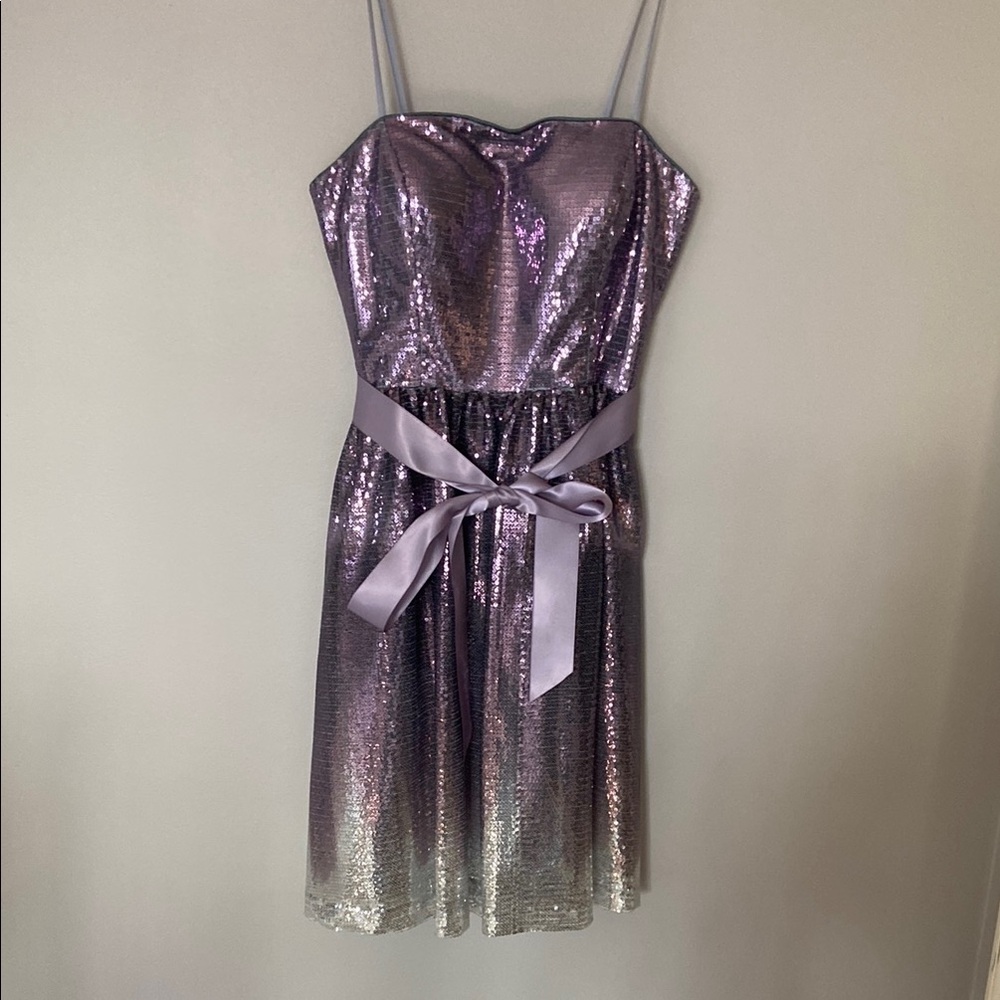 Adrianna Papell Purple/silver Sequin Prom Dress